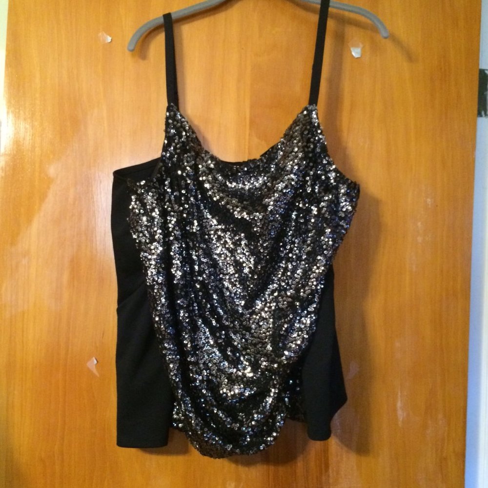 LANE BRYANT SEQUIN SPAGHETTI STRAP TOP 28W - Picture 5 of 11